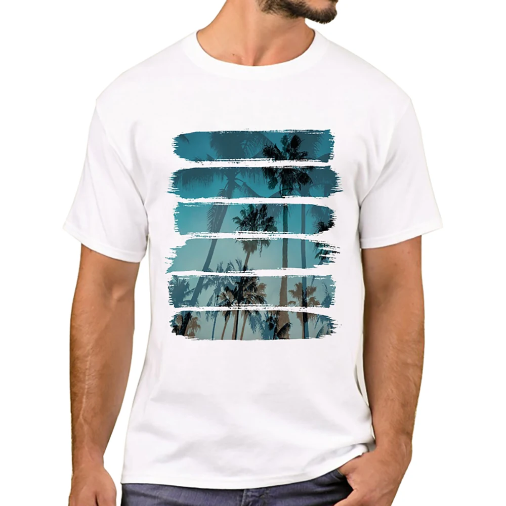 TEEHUB Neue Ankunft 2019 Mode Grunge Tropft Türkis Nebligen Wald Druck Männer T-Shirt Kurzarm Oansatz Tops Hipster T – Detail 5