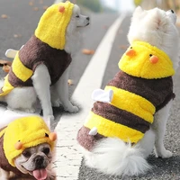pet clothes dog costume cute bee dog hoodie winter coral fleece coat for teddy pug french bulldog clothing corgi poodle clothing