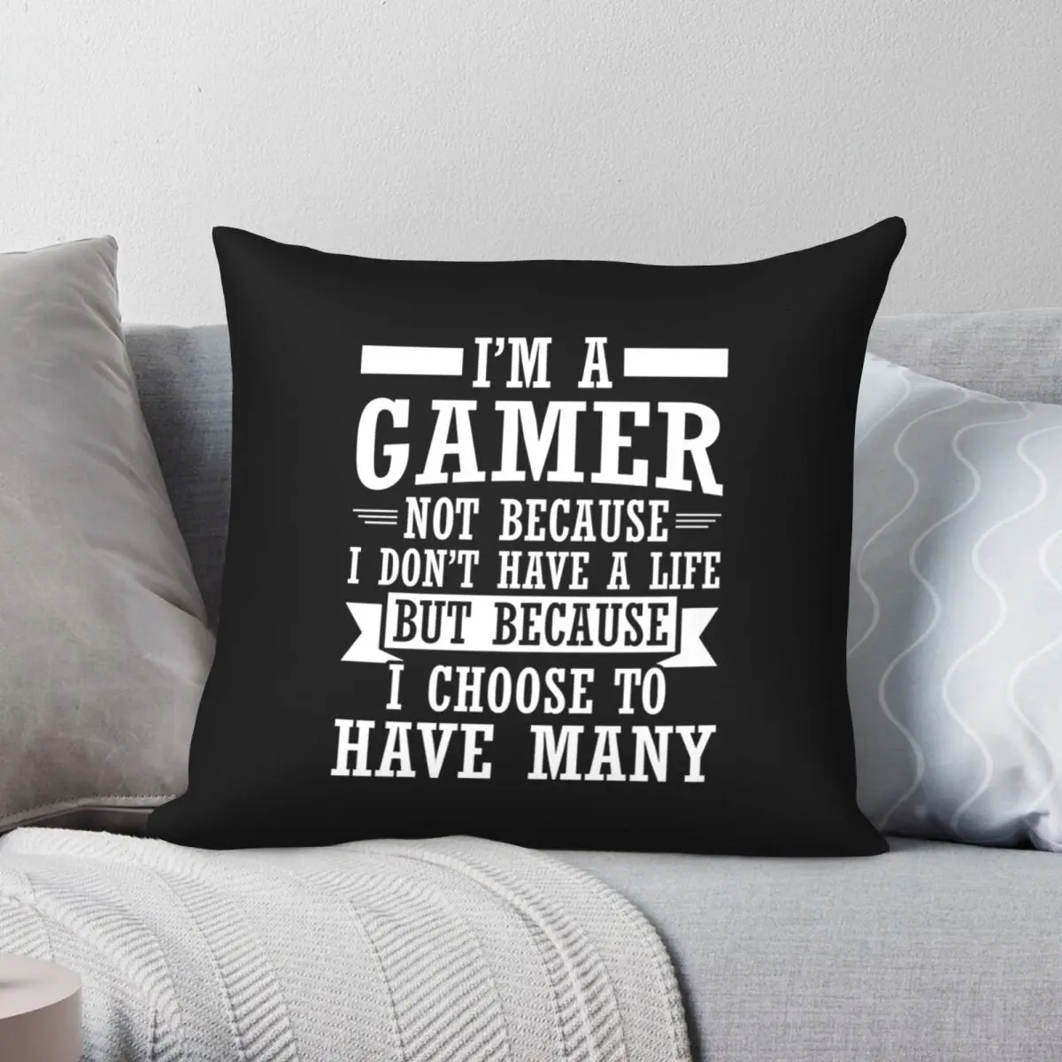

Gamer Zocker Many Live Premium Square Pillowcase Polyester Linen Velvet Pattern Zip Decor Throw Pillow Case Home Cushion Cover