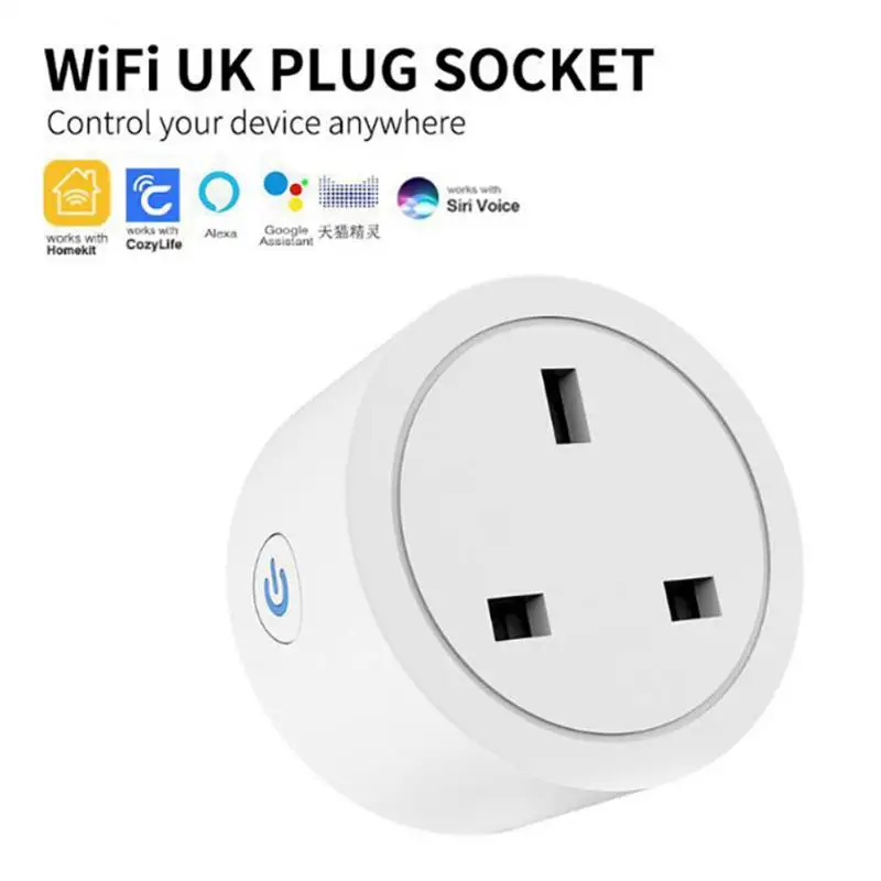 

Aubess WiFi UK Smart Plug Socket Adaptor 16A Wireless Remote Siri Voice Control Power Socket Outlet Timing Apple Homekit For IOS