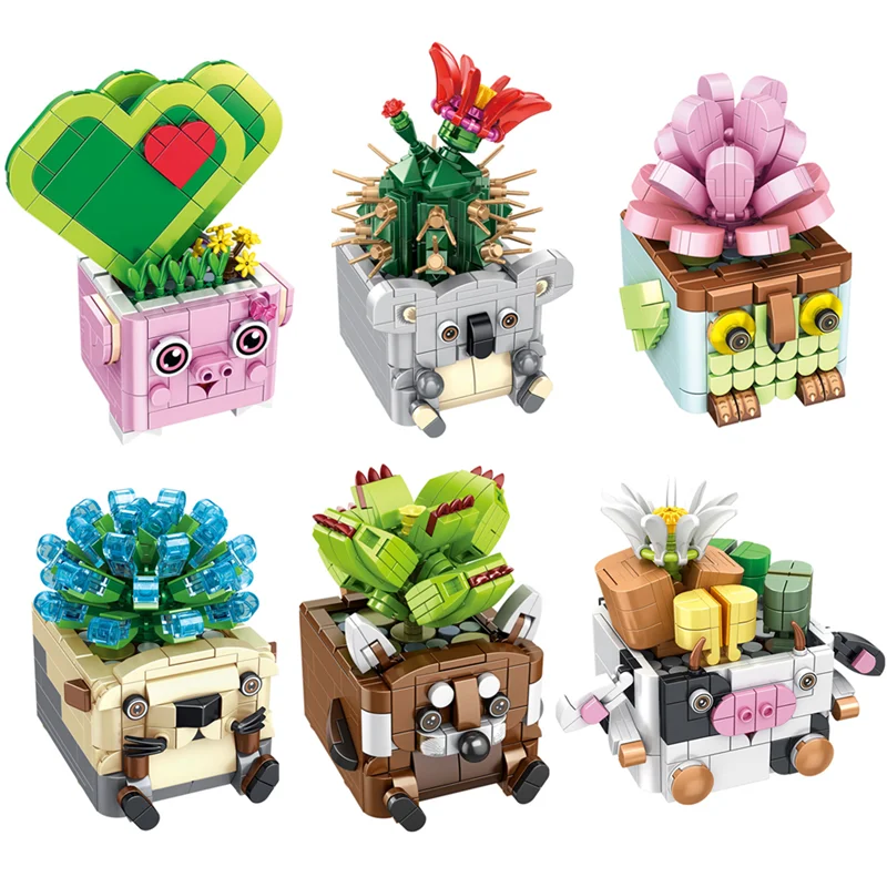 

341pcs Potted Plants Succulents Cactus Gypsophila Bonsai Tree Gardens Home Garden Decoration Plants Model DIY Toys For Child Toy