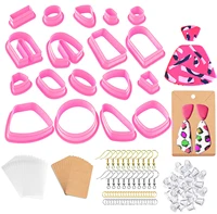 118 pcs jewelry cutters 118 pcs clay cutters tool kit versatile geometric cutters with earring cards earring hooks jump rings
