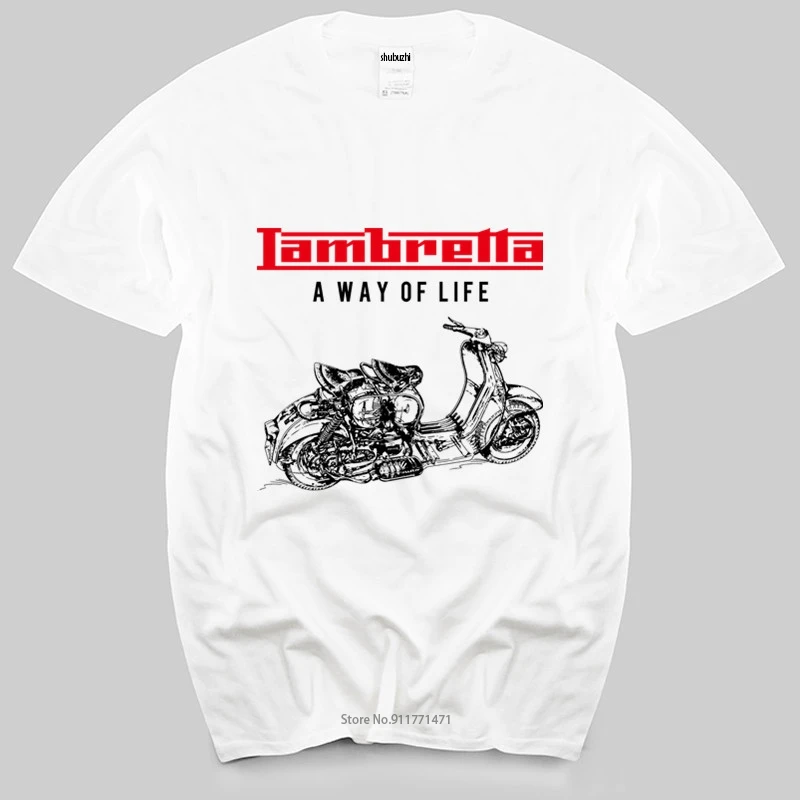 

T-shirt men O-neck hot sale Uomo Lambretta Innocenti 50 125 150 Vintage Italy Style Scooter Vespa new tee-shirt for men