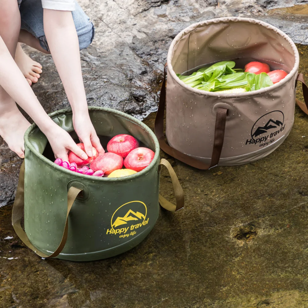 

10/20L Camping Washbasin with Handle Portable Travel Basin Bucket Lightweight Environmentally Space Saving for Outdoor Car Wash