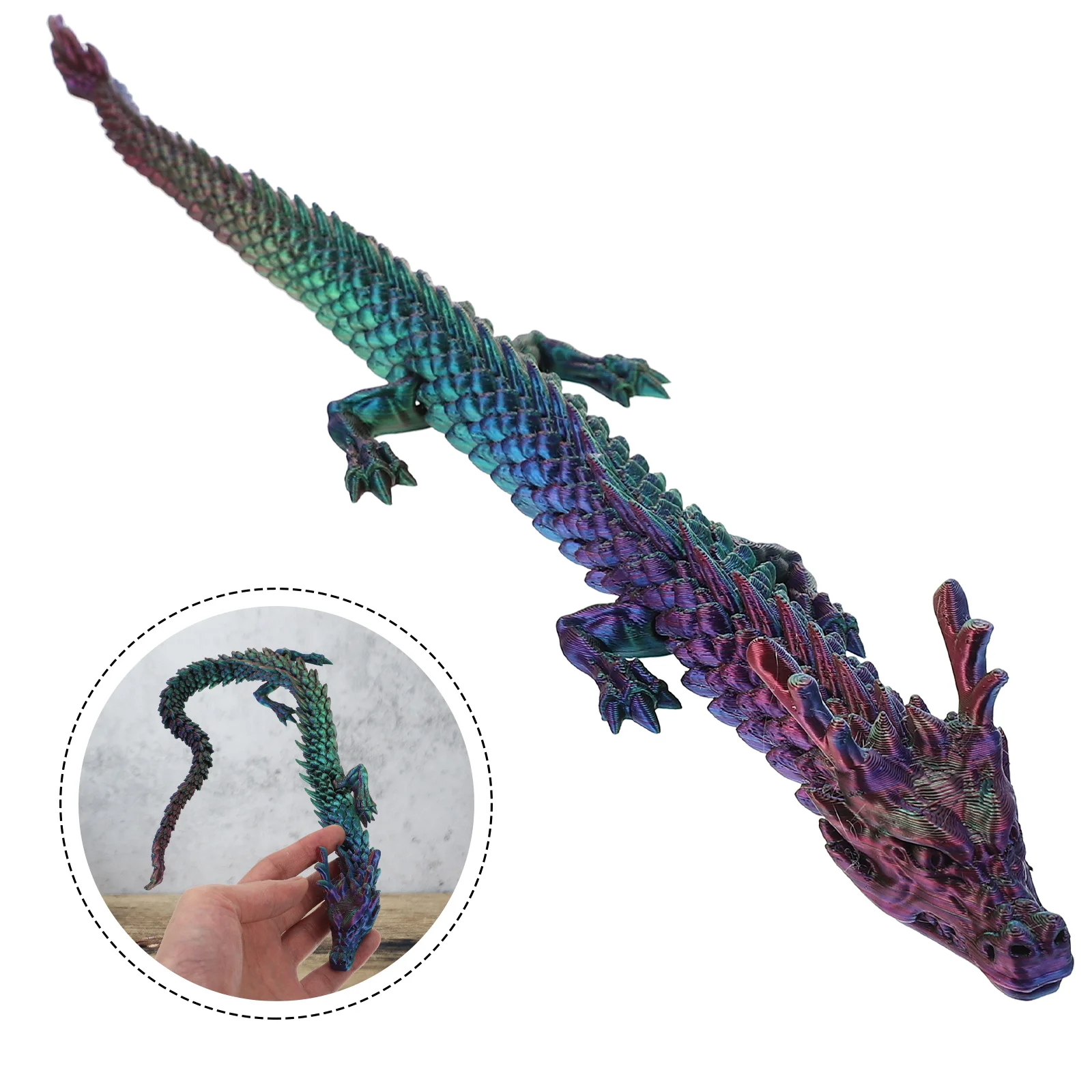 

Dragondecoration Decor Chinese Figure Aquarium Toys Printed 3D Tankornament Models Action Animal Statue Tabletop Figurine