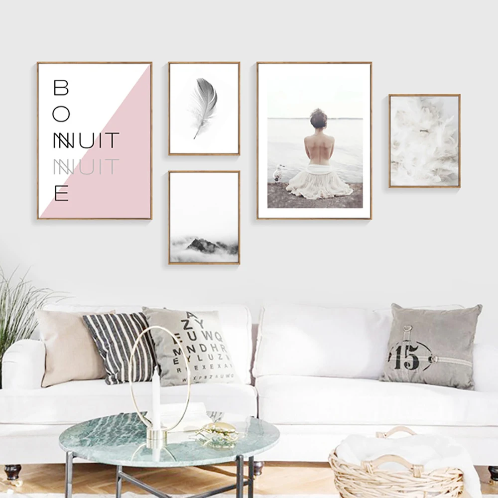 

Spectacular View Posters And Prints Alphabet Simple Female Back Wall Art Canvas Painting Pictures For Living Room Home Decor