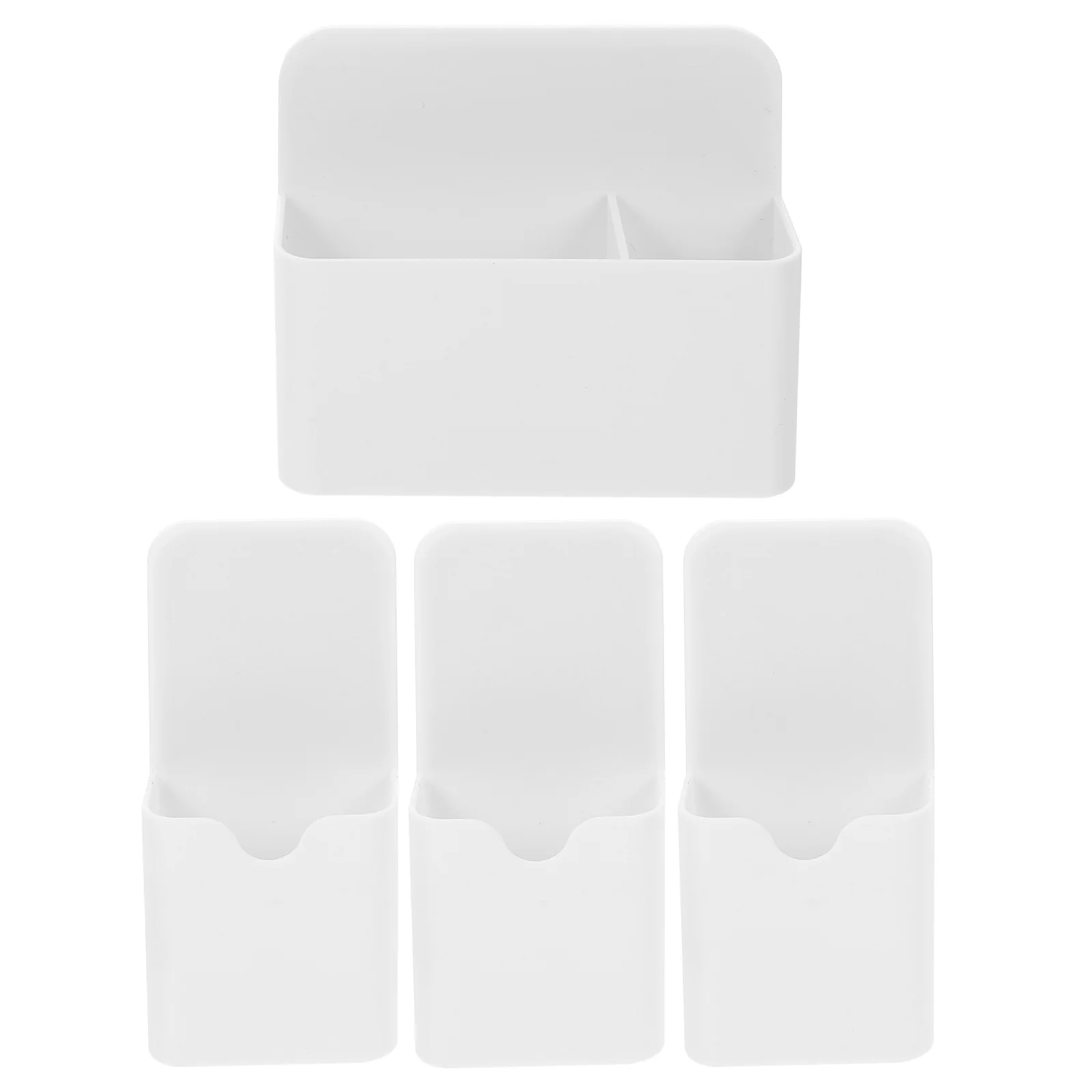 

4 Pcs Magnetic Pen Holder School Marker Organizer Office Accessories Plastic Storage Dry Erase Makeup Brush Box