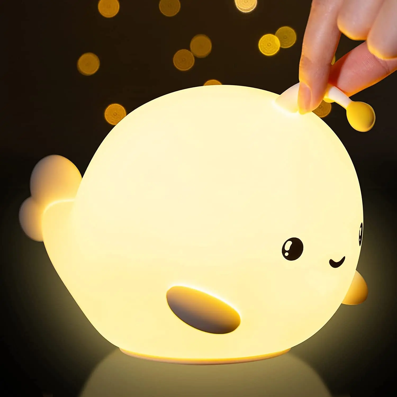 

Bubble Fish Kawaii Nursery Lamp Kids Night Light Silicone Night Light, 7 Color Changing Kawaii Room Decor Cute Lamp