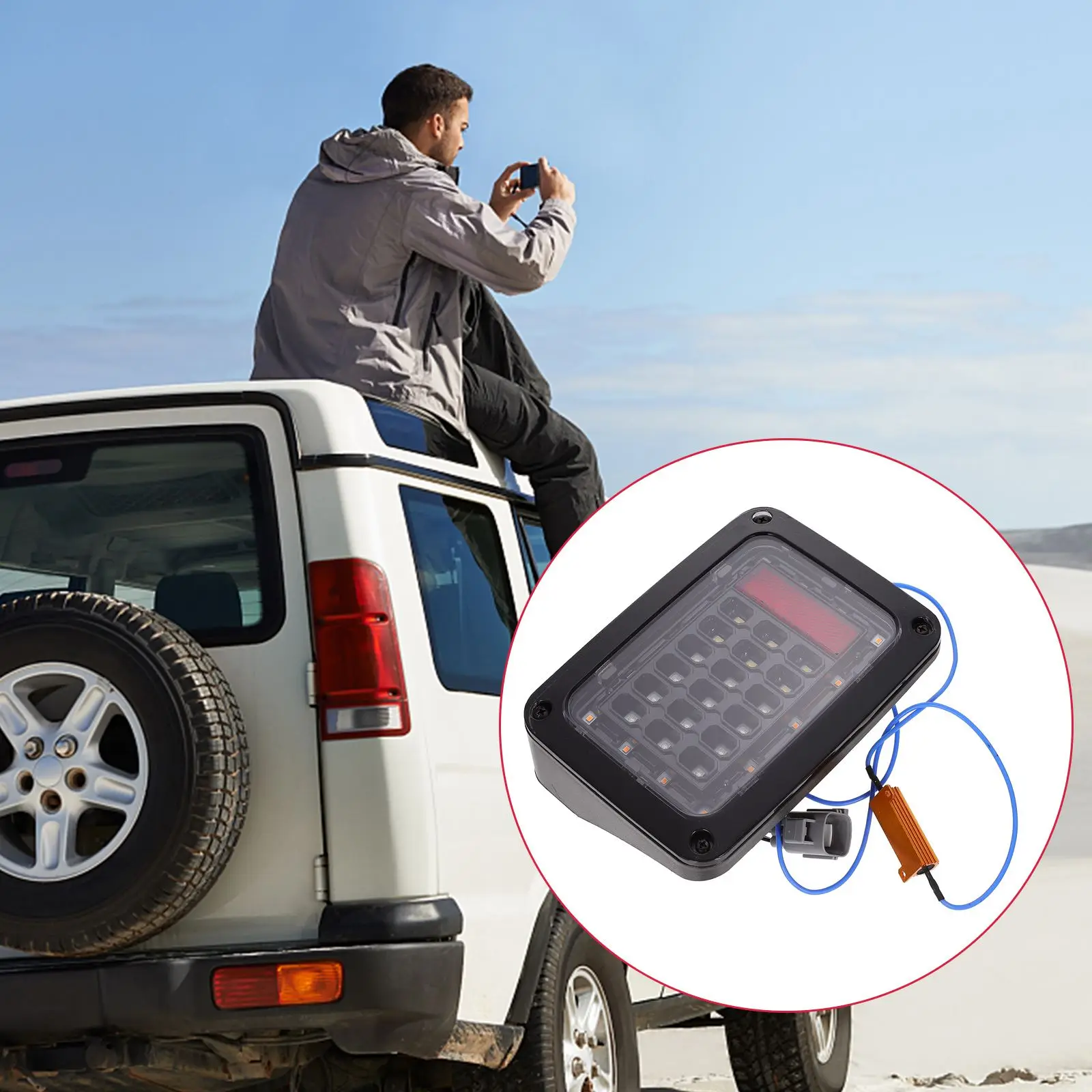 

1 Pair Durable Practical Professional Jeep Taillight Warning Lamp Modified Light