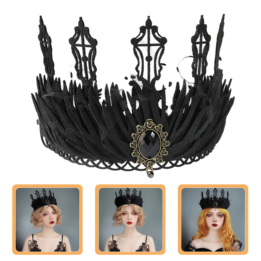

Crown Prom Hair Accessories Cosplay Tiara Headband Queen Hairband Wedding Cloth Fabric Women's Costume Party