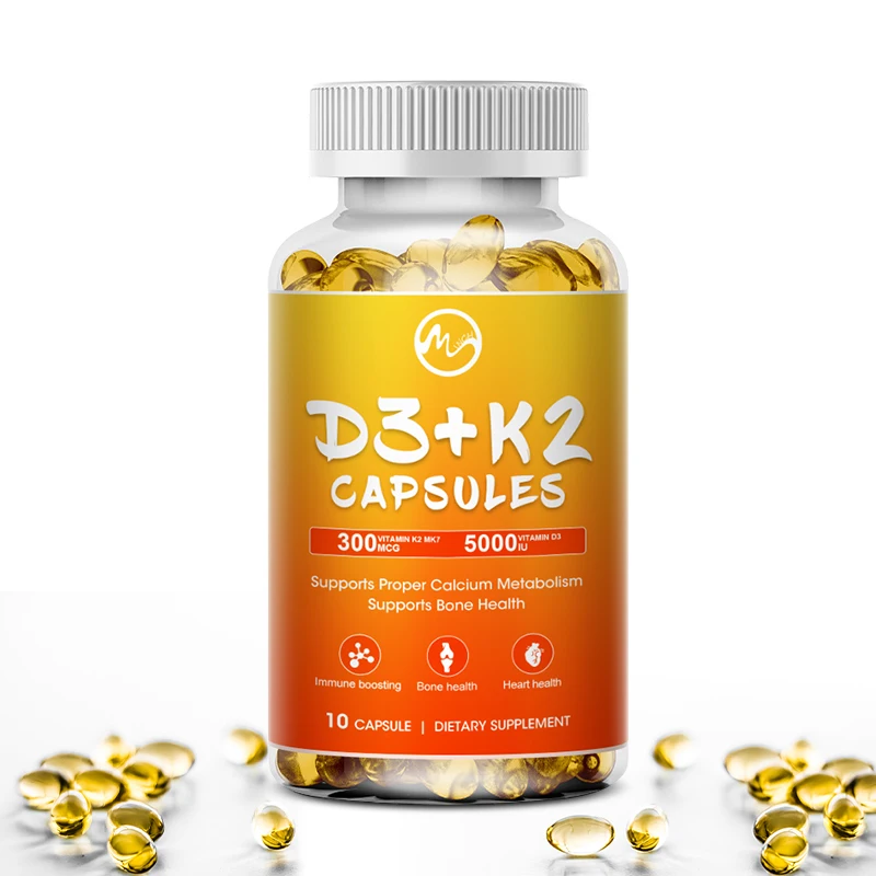 

Minch Vitamin D3 with K2 Complex Supplement Bone Heart Health Non-GMO Formula 5000mg IU Vita D3 300 mcg Vita K2 Muscle Function