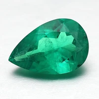 hydrothermal lab grown emerald gemstone colombia pear shape messi jewelry