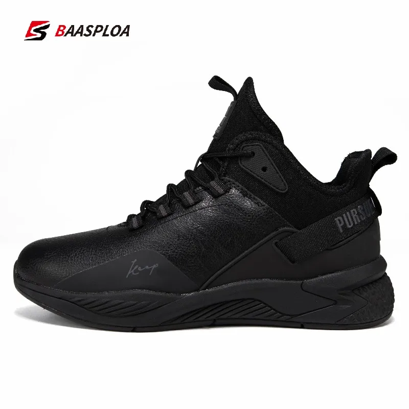 Baasploa 2023 Men's Winter Warm Cotton Shoes Waterproof Non-slip Casual Running Shoes Fashion Male Damping Hiking Walking Shoes