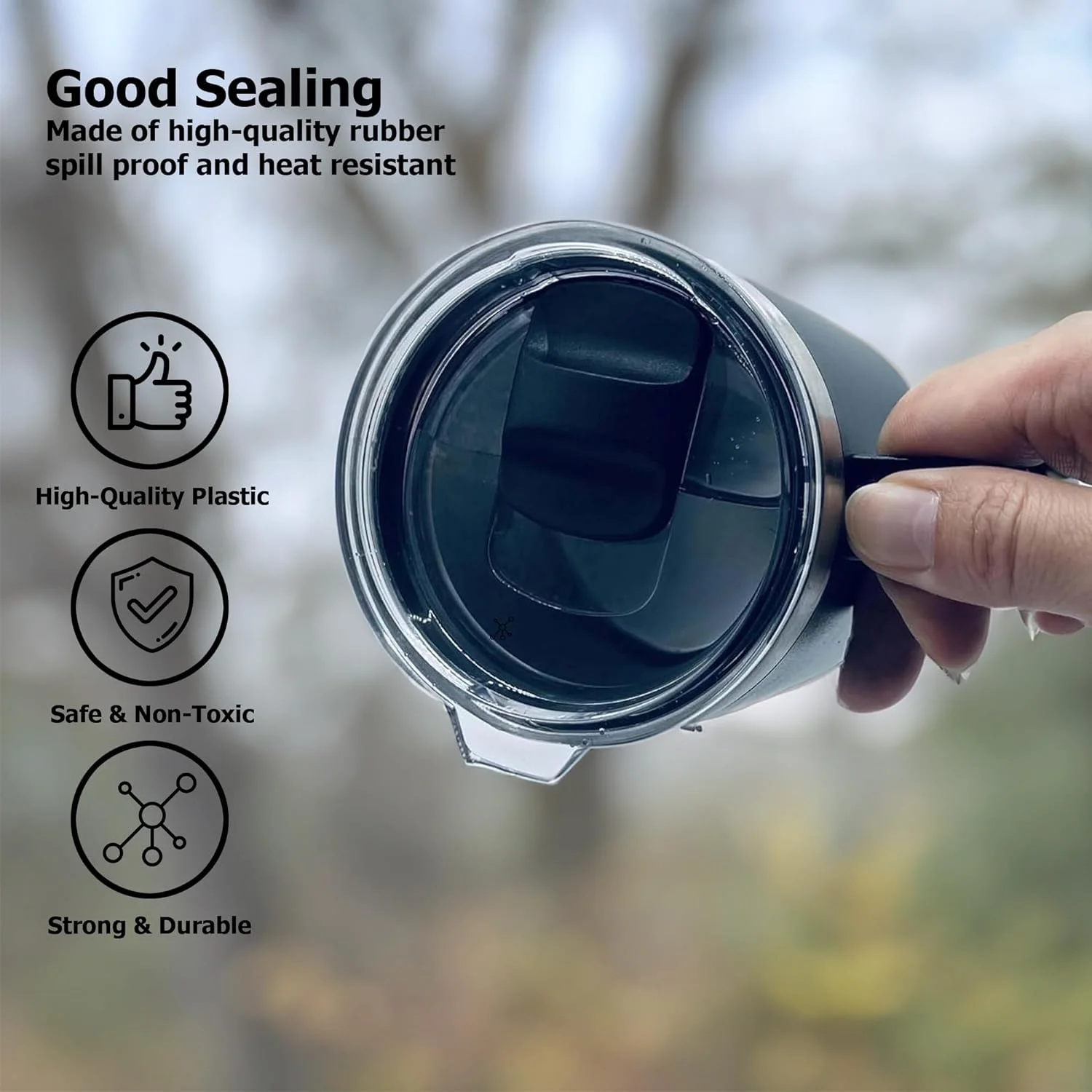 2 Pack 30 oz Tumbler Lid Bonus Slider Switch Spill Proof Cover Compatible for 35 Straw Mug and