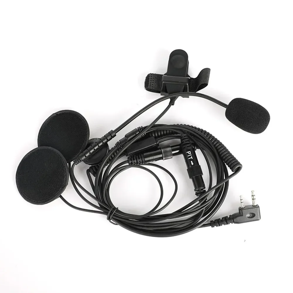 2-контактная гарнитура для шлема PTT мотоциклетные наушники рации Kenwood Baofeng Puxing Ham
