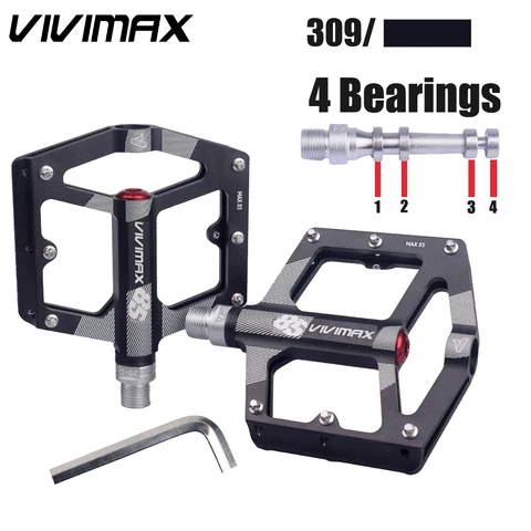 VIVIMAX 039 Bicycle Pedals Aluminum Alloy 4 Sealed Bearings Ultra Light Anti-Slip BMX/Folding/Road Bike Pedals Bike Parts