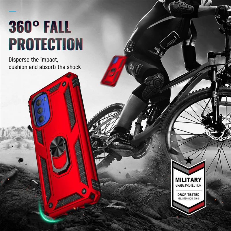 for motorola g31 g41 g51 g71 5g case car magnetic ring stand holder cover for moto e20 e30 e40 armor shockproof phone cases free global shipping
