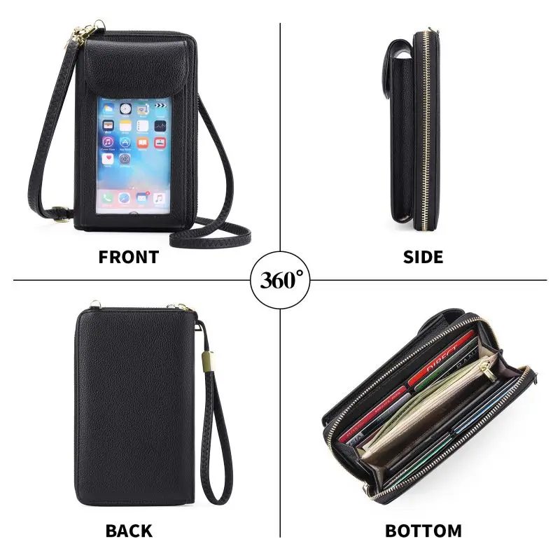 Touch Screen Messenger Mobile phone Bag Female 2023 New Purses Trendy Simple Shoulder Small Bag Mini Mobile Wallets Money Bags