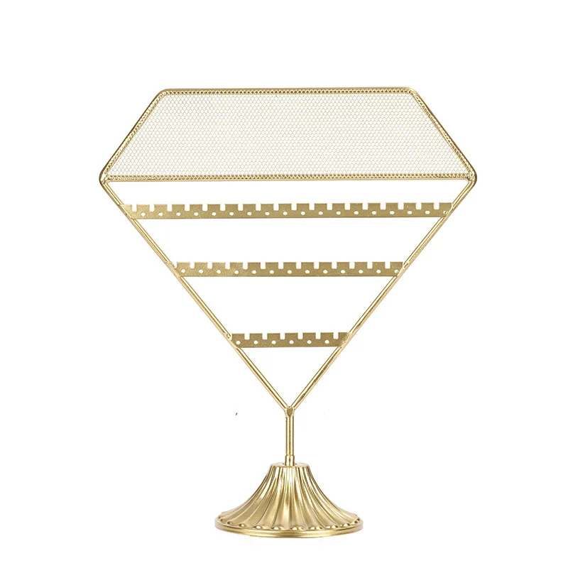 Diamond Earrings Display Stand Jewelry Display Props Grid Rack Night Market Stall Net Red Live Broadcast Stand for Show