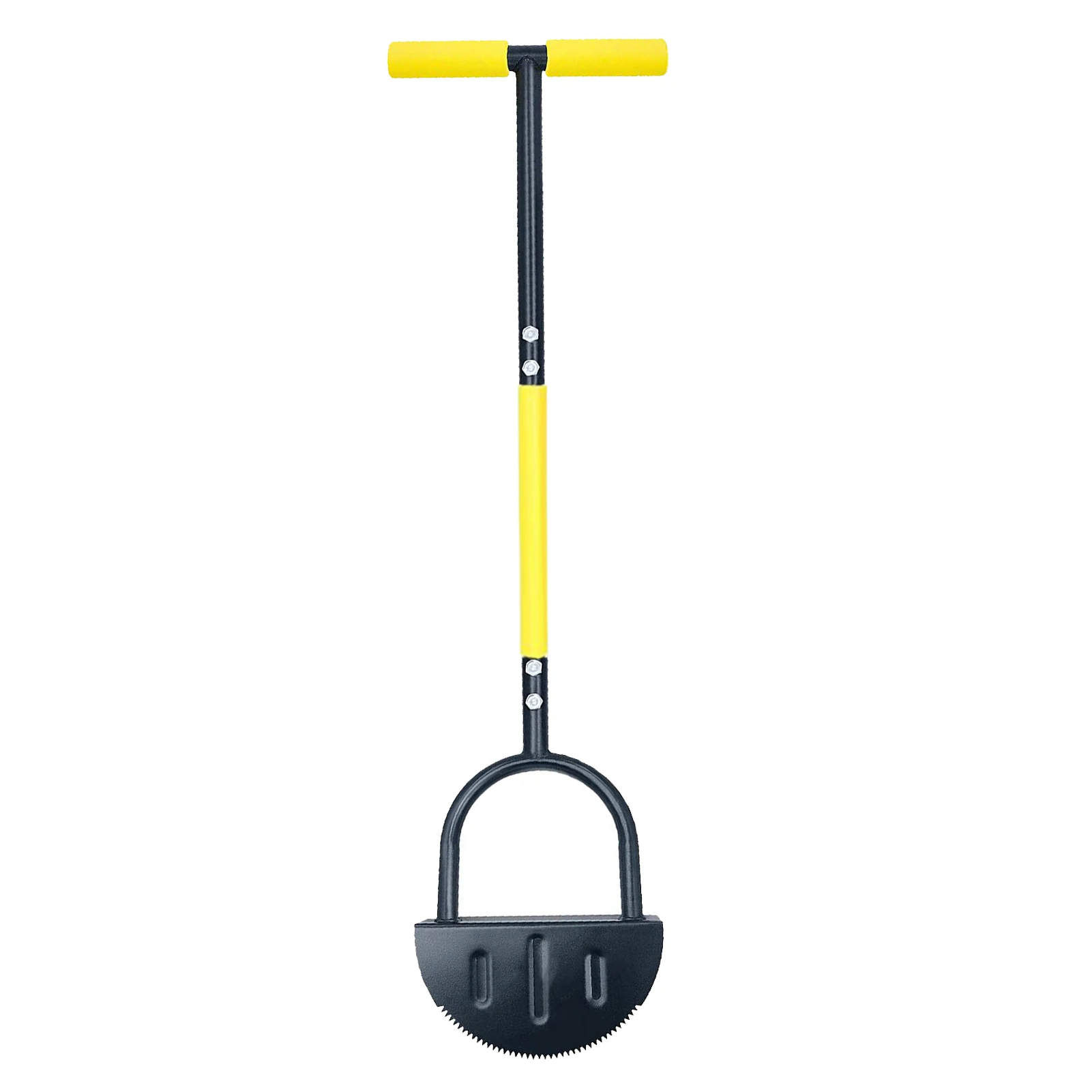 

Saw-Tooth Border Edger with T-Grip Half Moon Edger Handheld Saw-Tooth Garden Edger with Steel Blade Long Handle Manual Garden