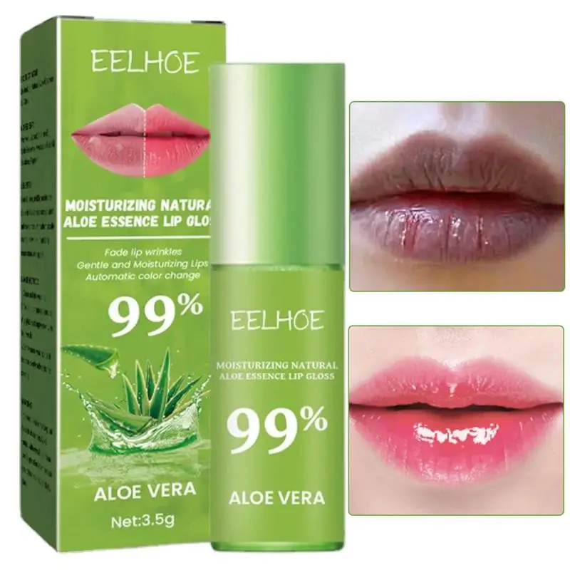 

Plumping Aloe Lip Gloss Makeup Transparent Lasting Moisturizing Repairing Reduce Lip Fine Line Oil Lip Care Cosmetics