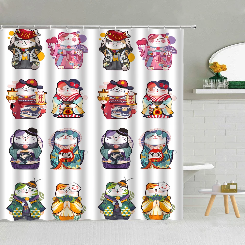 

Ocean Seagull Scenery Shower Curtain Shell Starfish Sailing Hot Air Balloon Fabric Bathroom Supplies Home Decor