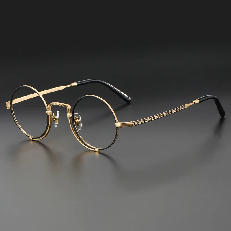

Vintage Titanium Luxury Designer brand men prescription glasses frame Fashion women High Quality Round Myopia optical eyewear