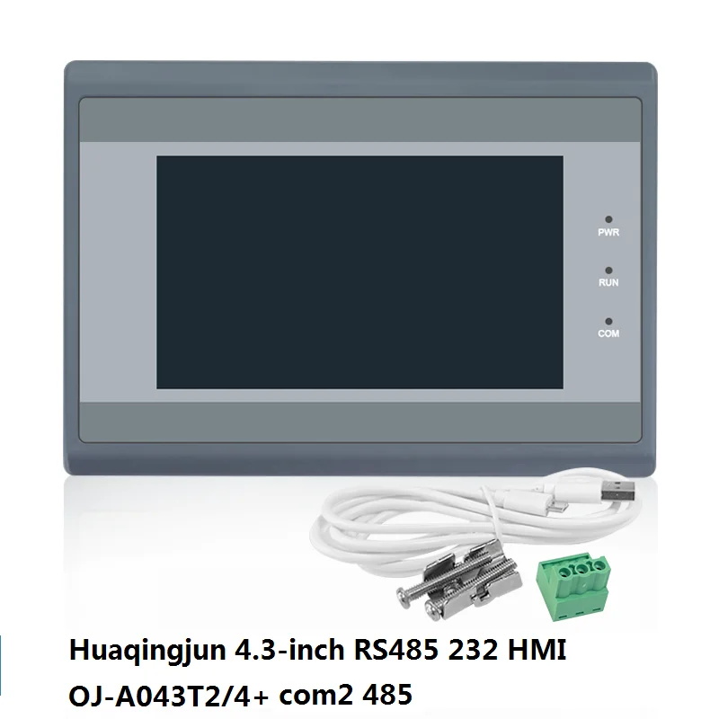 Фото Huaqingjun 4,3-дюймовый HMI RS485 232 422 Связь DC10-30V Modbus RTU Резистивный человеческий интерфейс для ПЛК №2