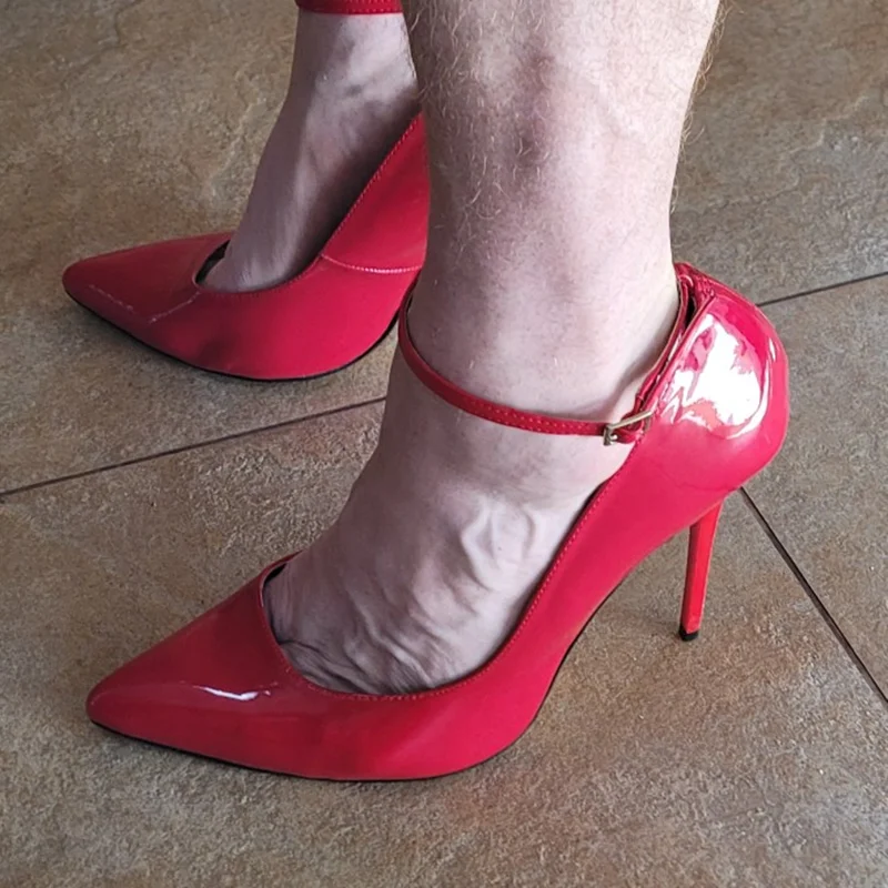 Hey Si Mey/модные туфли на высоком тонком каблуке с ремешком на щиколотке Большие размеры 45 48, красные, черные женские весенние туфли-лодочки жен... от AliExpress RU&CIS NEW