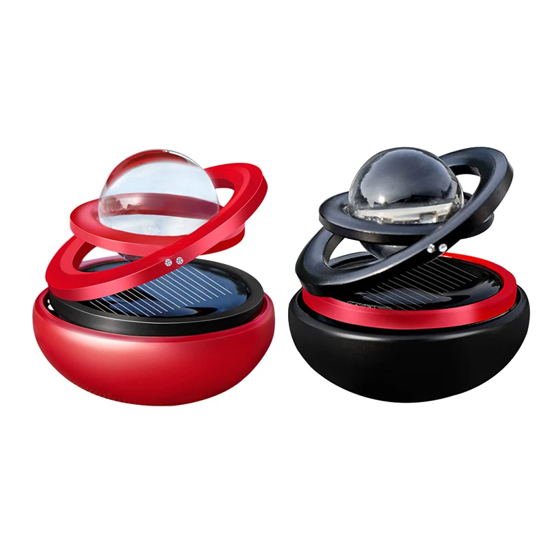 

Car Solar Power Air Freshener, Aromatherapy Fragrance Diffuser Interstellar Suspension Double Ring Air Diffuser