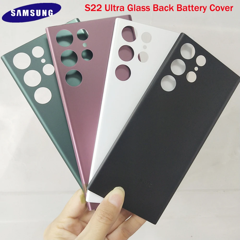 

Оригинальный стеклянный чехол для SAMSUNG Galaxy S22 Ultra S22U, задняя крышка аккумулятора, задний корпус Samsung S22Ultra 6,8 дюйма, Задняя стеклянная крышка