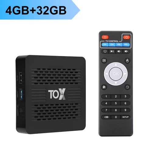 ТВ-приставка TOX4 на Android 13, 4 + 32 ГБ, Wi-Fi, 1000 Мбит/с