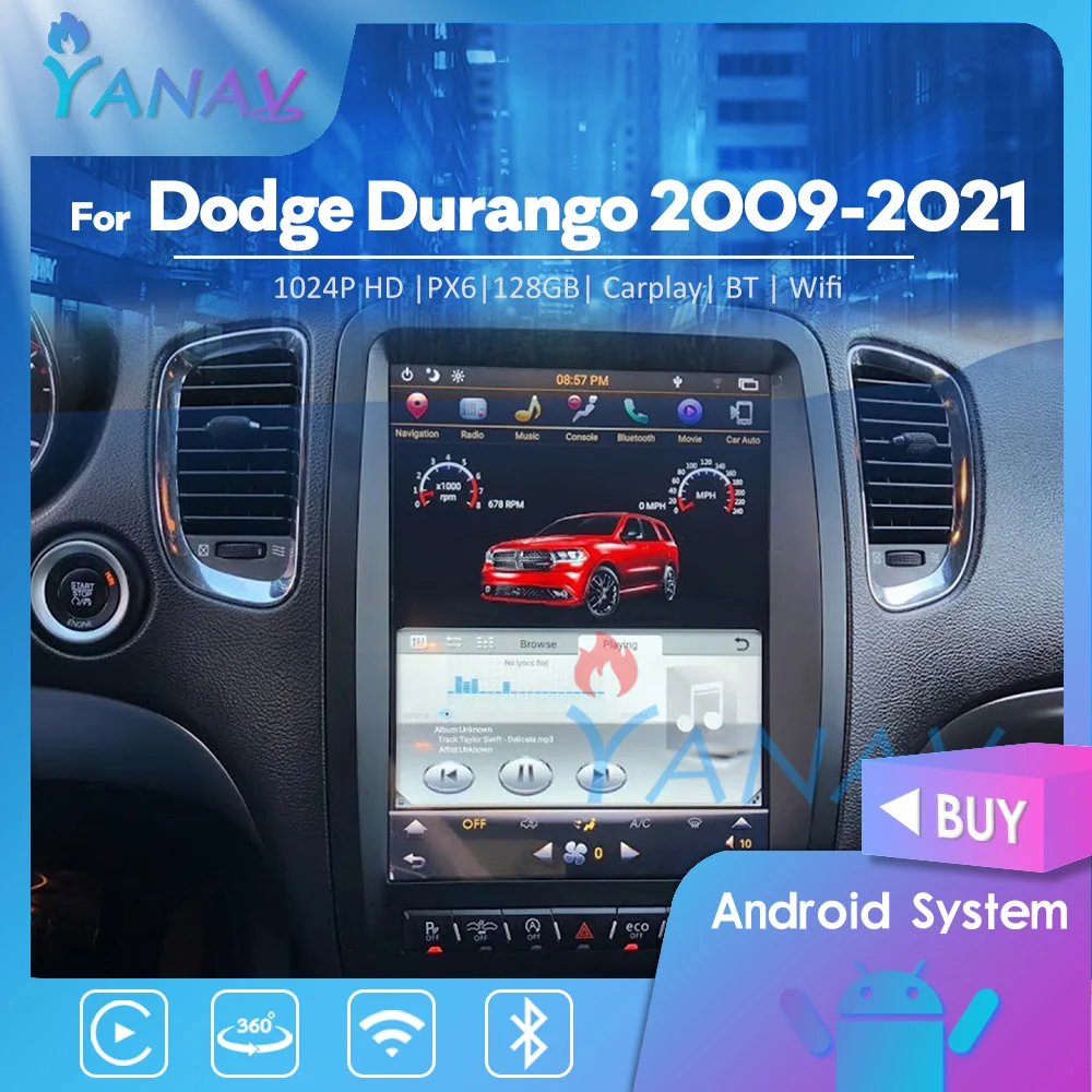 

Android GPS Navigation Car Radio For Dodge Durango 2009-2021 Auto Stereo Receiver Audio Multimedia MP3 Player Tesla Head Unit