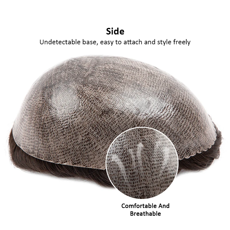 Мужские парики из натуральных волос Addbeauty 4 мм волнистые