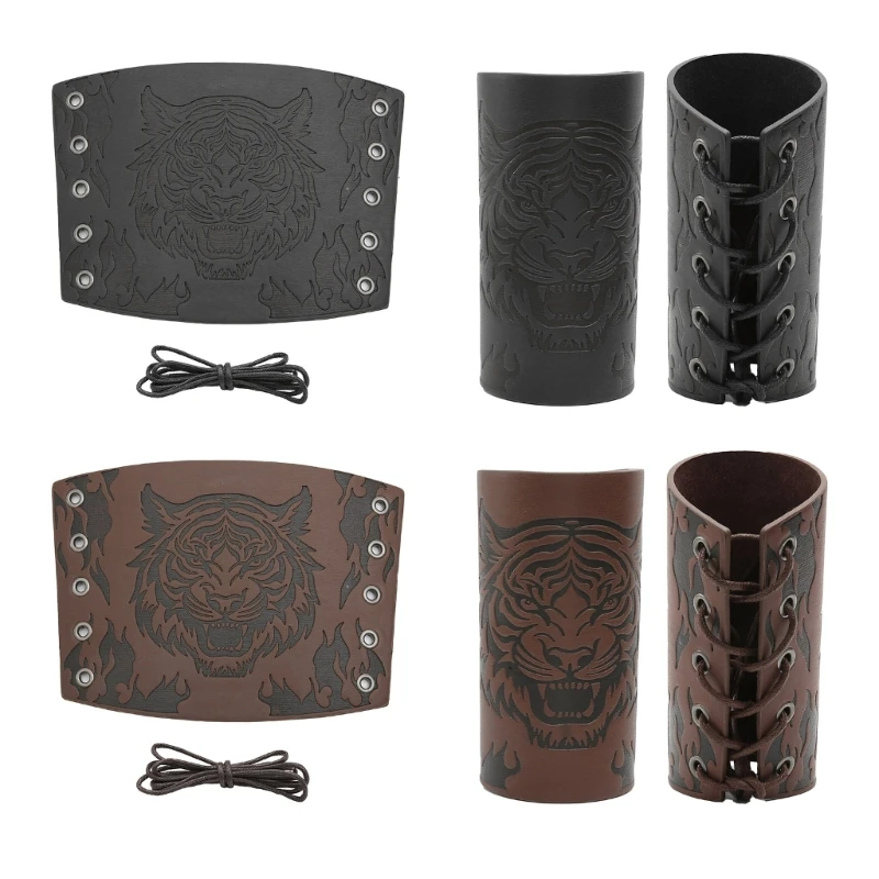 

Панк-броня для взрослых, наручные браслеты с тиснением в виде животных, панк-воин, Ренессанс, пиратские рыцари, браслет из кожи