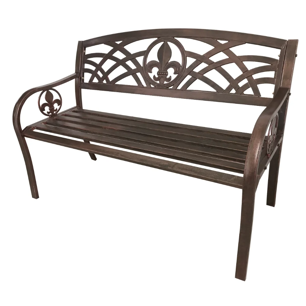 

Leigh Country Fleur de Lis 50.5 in. Metal Bench