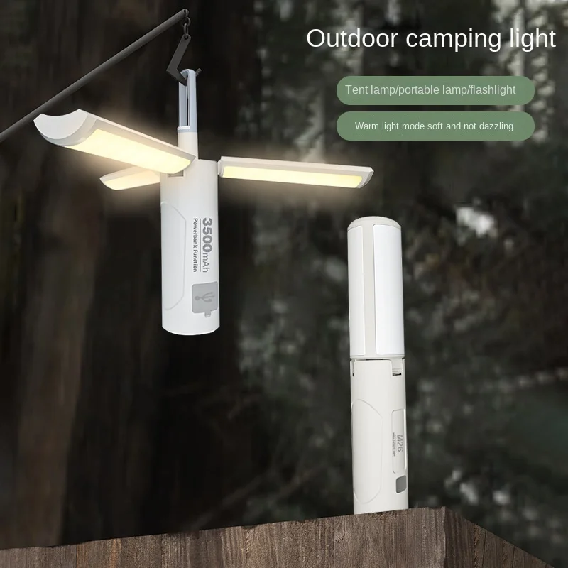 Multifunctional Outdoor Lamp Folding Camping Lantern Rechargeable Magnetic Work Flashlight Warning Waterploof Tent Light