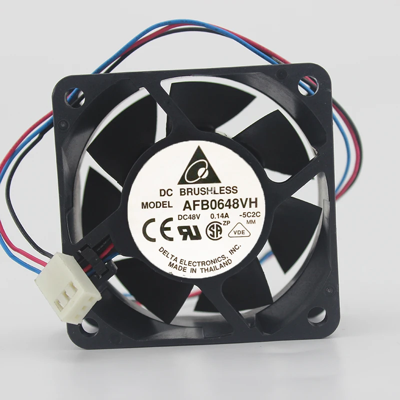 

Новый оригинальный 6025 AFB0648VH 48 В 0.14A 60x60x25 мм 3 провода Охлаждающий вентилятор охлаждения кулер