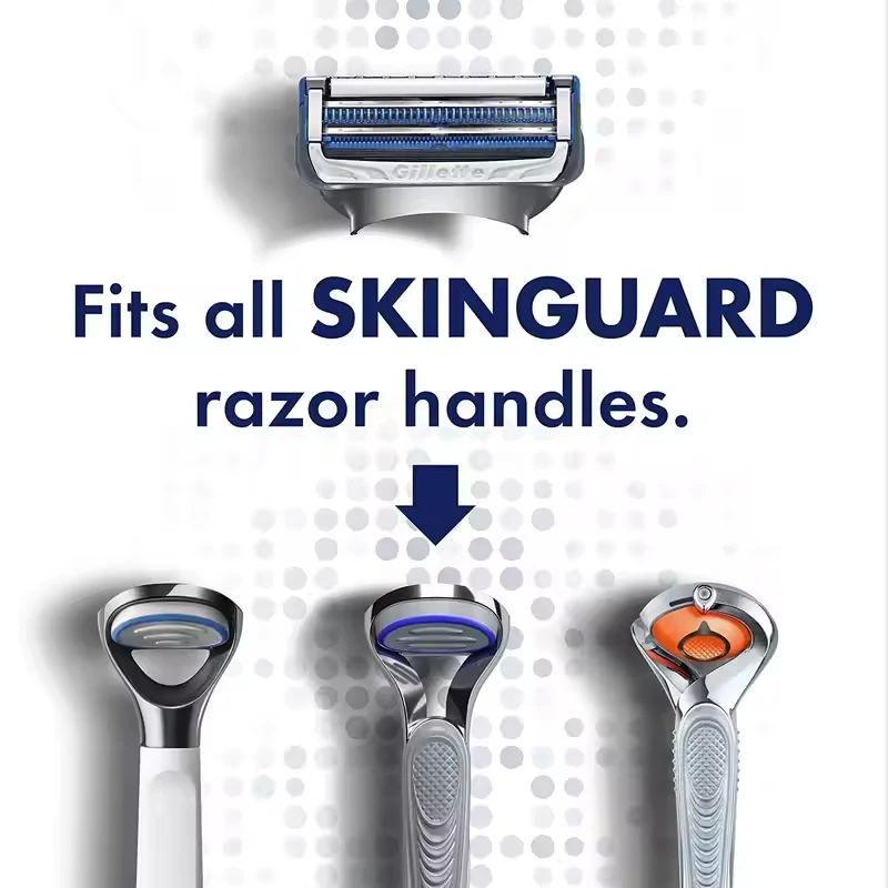 Фото Сменные лезвия Gillette SkinGuard для мужской бритвы, 2 слоя, для чувствительной кожи, для бритья бороды, оригинальные сменные головки Gillette №2