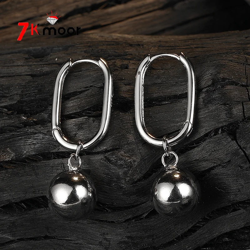 Серьги-подвески женские серебряные со съемными круглыми стрелками