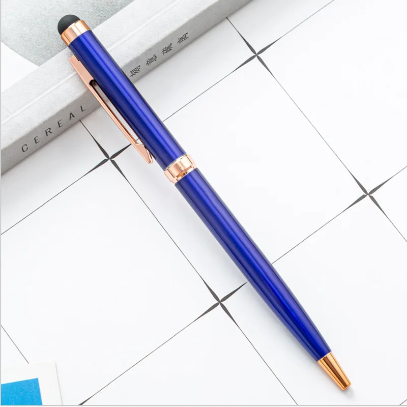 

25Pcs Special Off Metal Capacitive Touch Screen Microfiber Stylus Roller Ballpoint Pen Gift For iPad iPhone Free Custom Logo