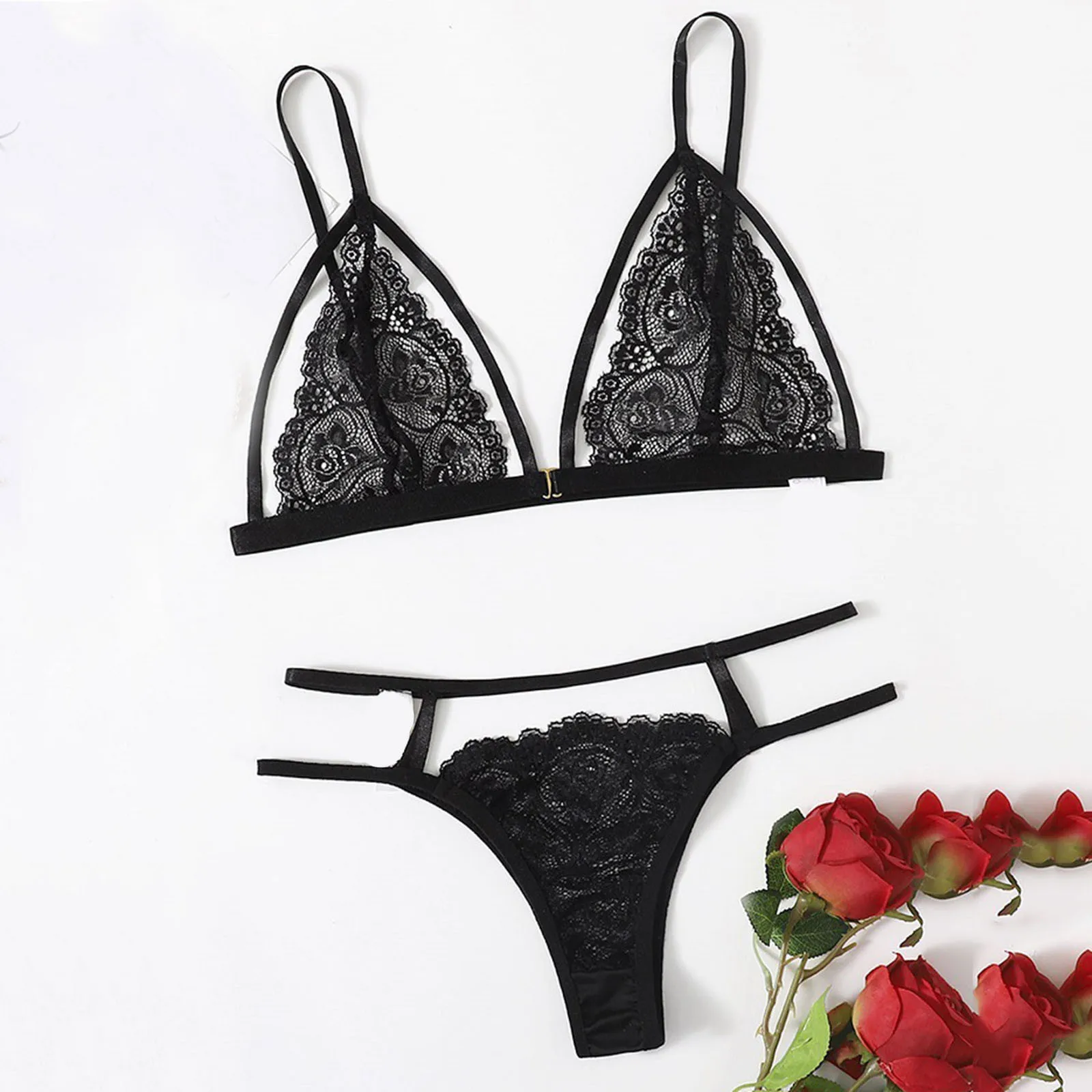 

Women Sexy Underwear Erotic Mesh Lace Lingerie Set Two Piece Underwear Bra And Panty Set Sleepwear Erotic Plus Size Pajamas