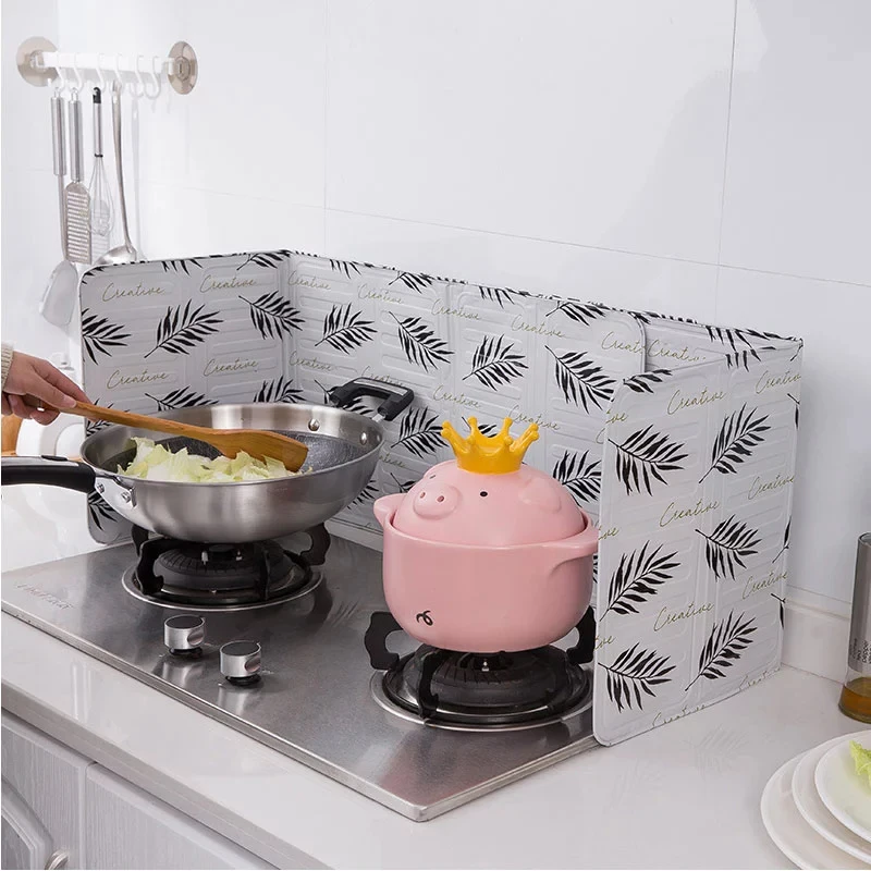 Kitchen Frying Pan Oil Splash Protection Screen Opvouwbare Keuken Baffle Plaat Aluminum Foldable Gas Stove Plate