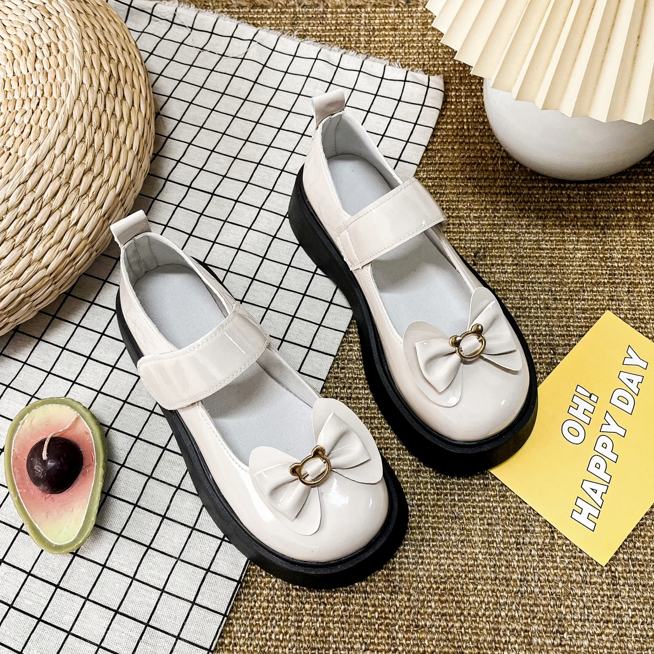 

2022 shoes on heels new kawaii Lolita shoes cute soft girl Japanese JK uniform platform shoes retro bow Mary Janes women's shoes