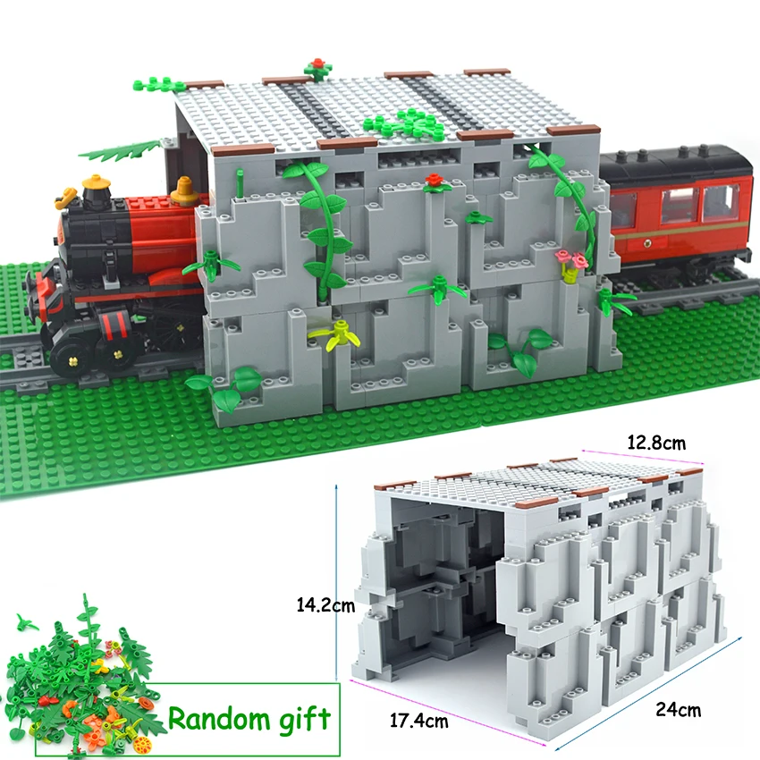 City Trains Parts Bridge Tunnel Model straight curved Rail Bricks soft Flexible Cross Tracks Railway DIY Building Blocks | Игрушки и