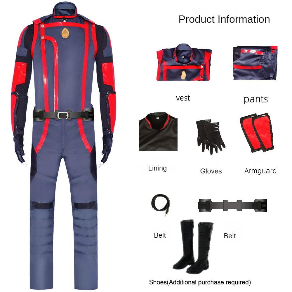 

2023 Movie Galaxy Guard 3 Star Count Cos Costume Halloween Superhero Peter Quayle Cosplay Stage Performance Costume Men Cos Shoe