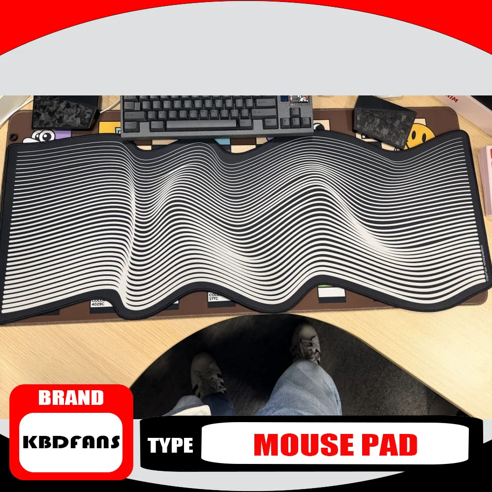 Фото Настольный коврик KBDfans Black Snail 900x360 мм, нерегулярной формы, для клавиатуры, противоскользящий, гладкий, для настольных игр, коврик для мыши, офисные аксессуары №2