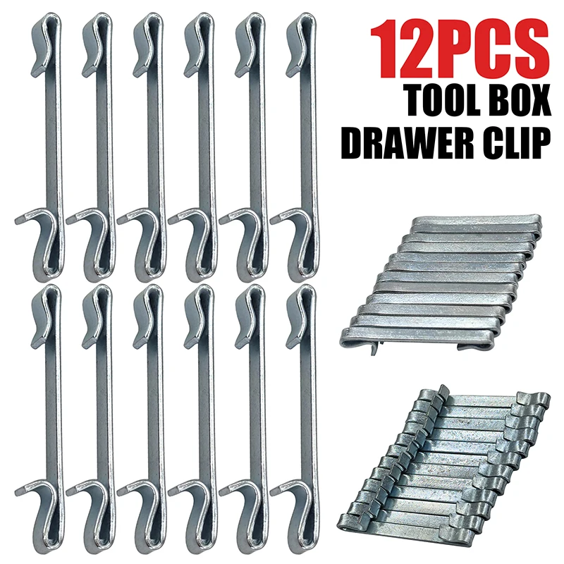 

12pcs 2" Double Loop Style Tool Box Drawer Slide Spring Keeper Clip Drawer Slide Fixing Installation Supplies