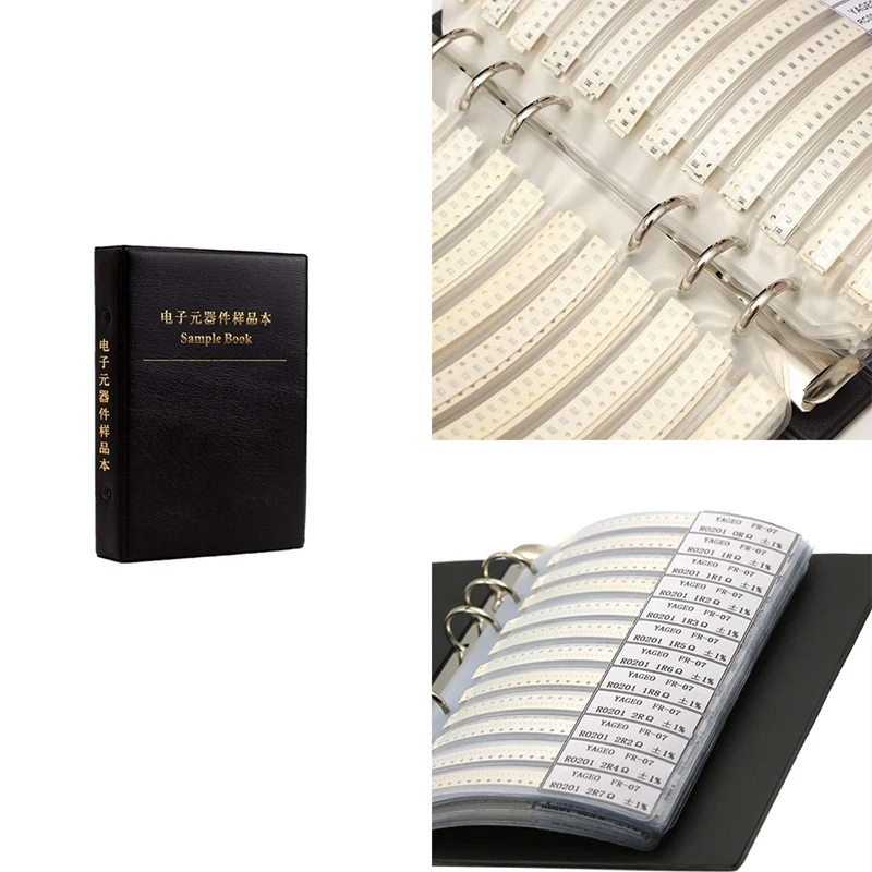 

8500PCS Capacitance Sample Book, 170 Value All Series SMD Ohm Capacitor, 1% SMD Resistor Sample Book Assorted Kit