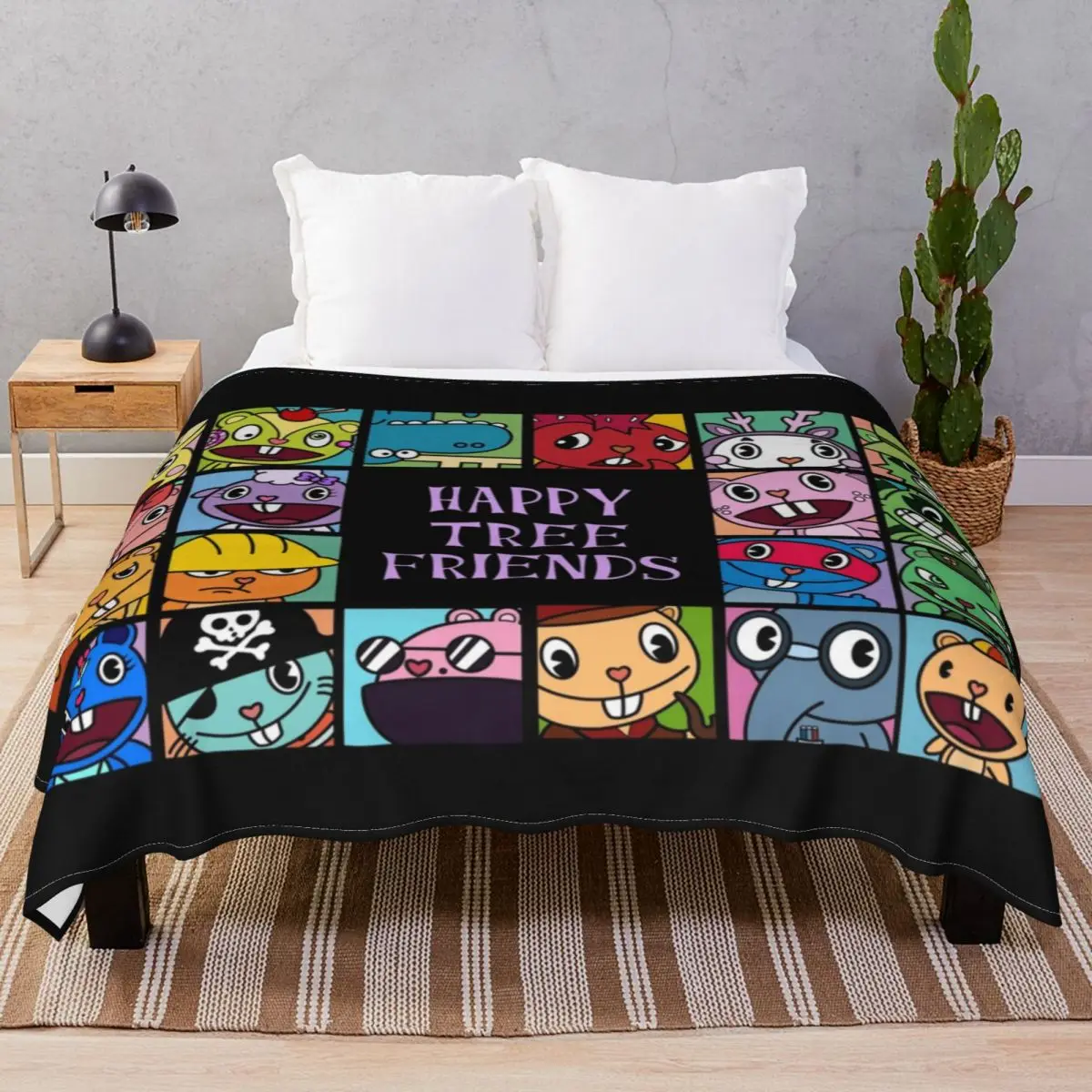 Happy Tree Friends Blankets Velvet Plush Decoration Fluffy Throw Blanket for Bedding Home Couch Camp Office